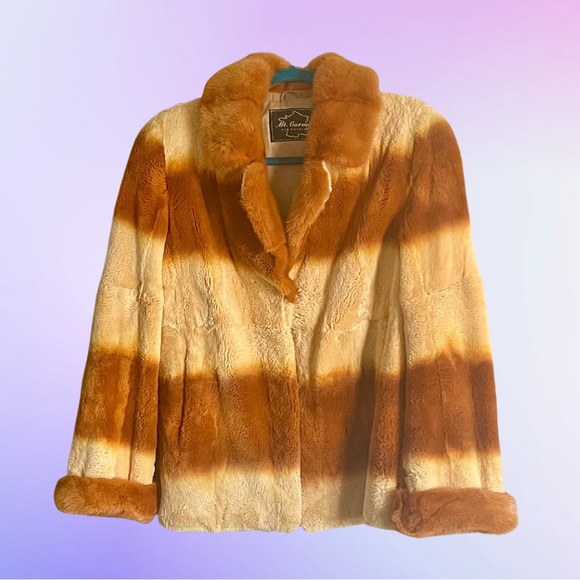 TRIMMED REAL MINK FUR JACKET SIZE M (4-6) LIKE NEW
